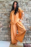 Rustic Nature Linen Blend Pocket Tee Washed Cayenne